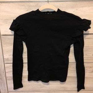 Gorgeous ZARA fitted ribbed black top